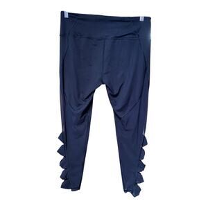 Victoria Sport black legging with Sheer Cris‎ Cross Design On sides Size Large